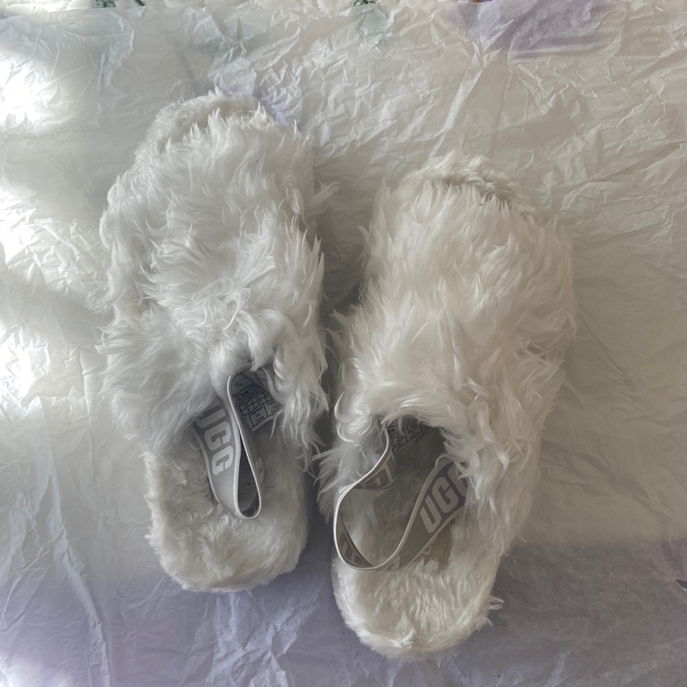 NEW Ugg Fluff Sugar Slides in White {Sustainable}